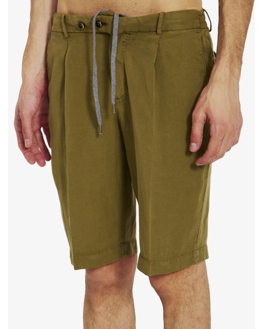 PT Torino Green Elasticated Bermuda Shorts for men