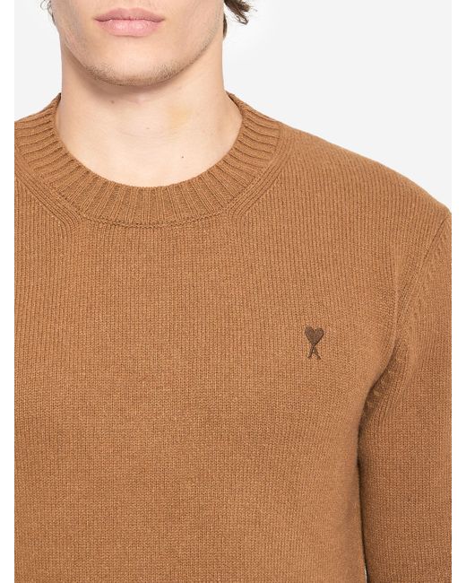 AMI Blue Ami De Coeur Crew Neck Sweater for men