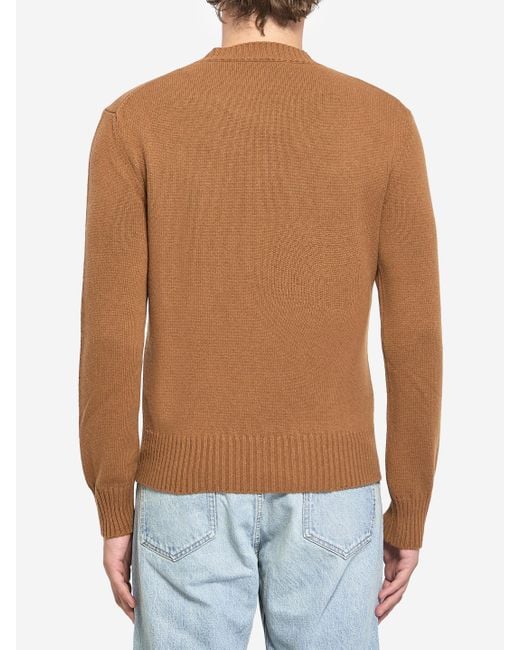 AMI Blue Ami De Coeur Crew Neck Sweater for men