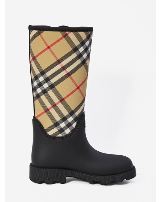 Burberry Black Check Rainboots