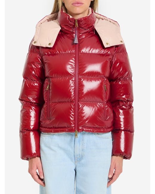 Moncler Red Niveole Short Puffer Jacket