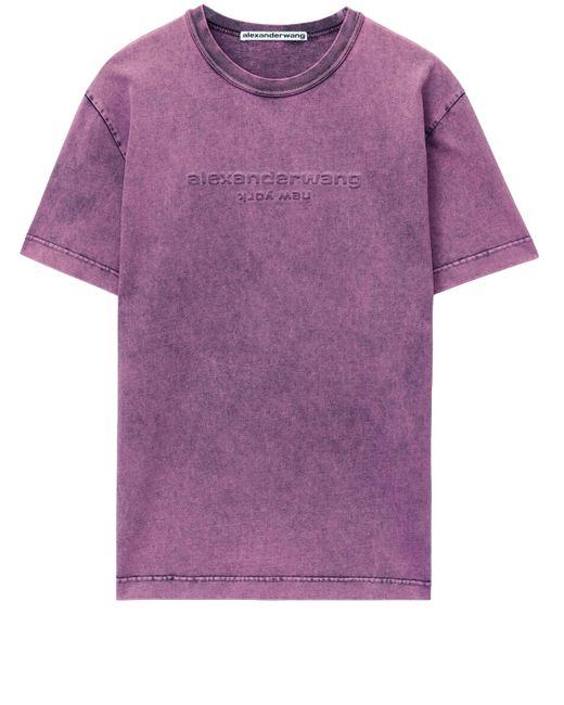 Alexander Wang Purple Embossed Logo Tshirt