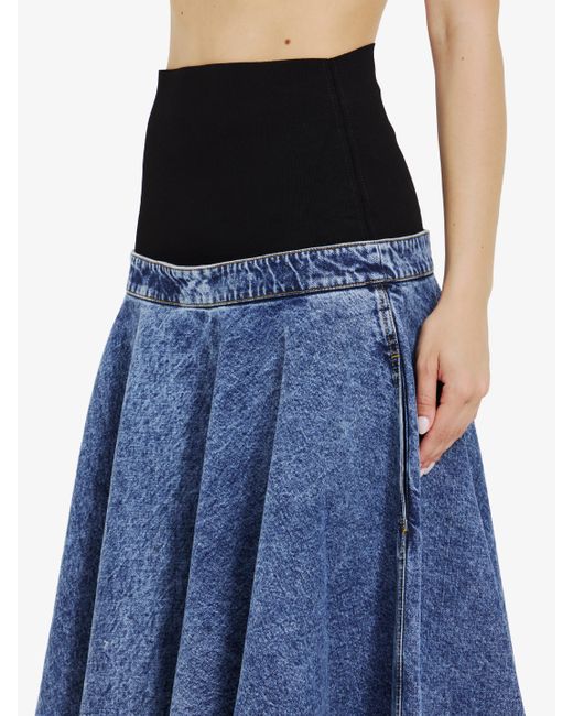 Alaïa Blue Skirt With Knit Band