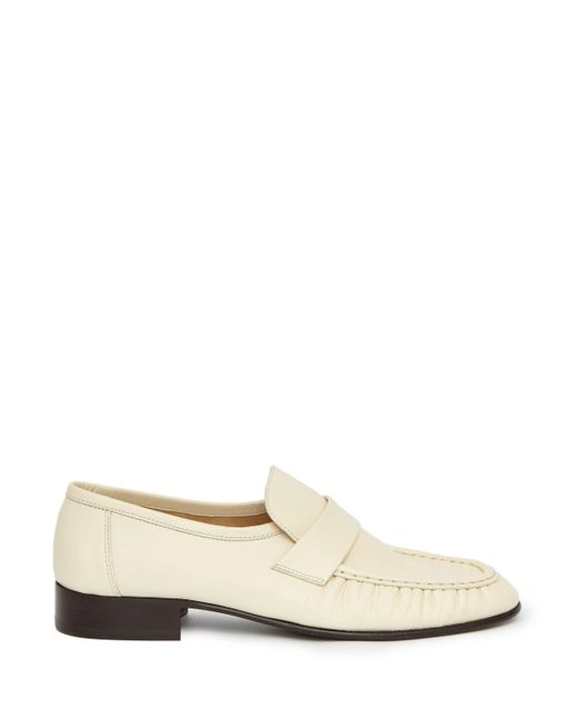 The Row White Soft Cream-colored Loafers