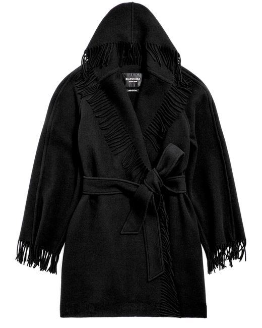 Cappotto Con Frange di Balenciaga in Black