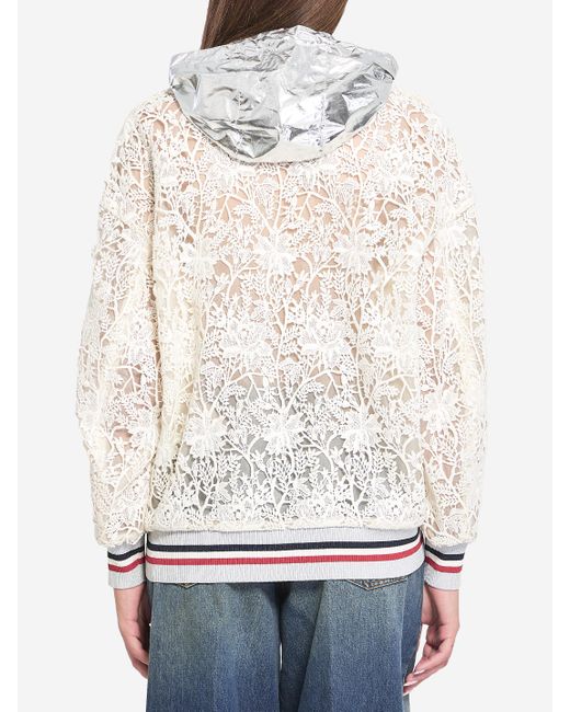 Moncler White Gamme Rouge Macram Jacket