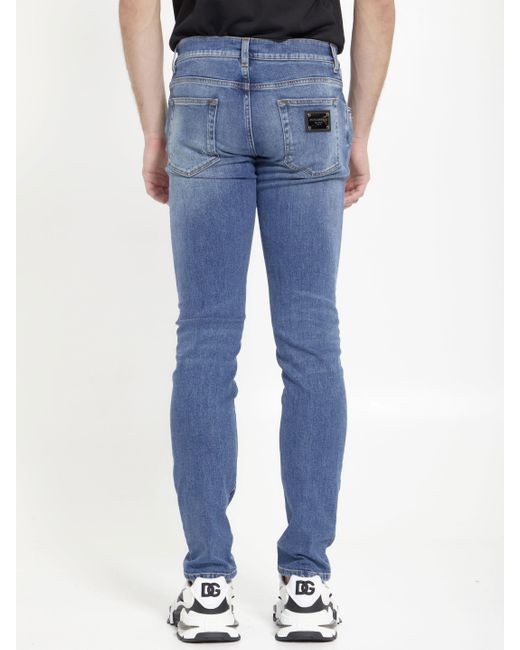 Jeans in denim di Dolce & Gabbana in Blue da Uomo