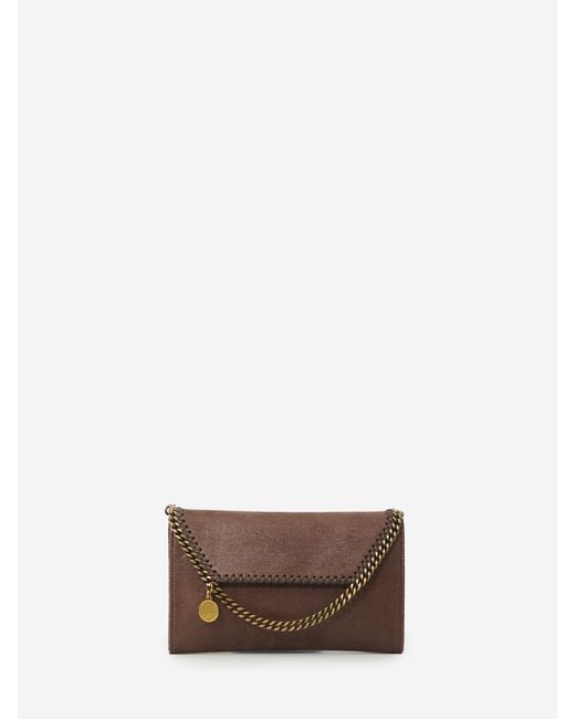 Stella McCartney Brown Falabella Wallet On Chain Crossbody Bag