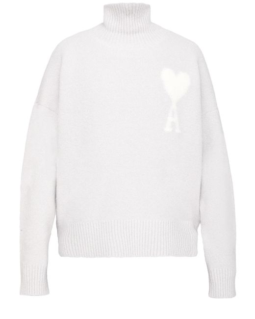 AMI White Ami De Coeur Sweater for men