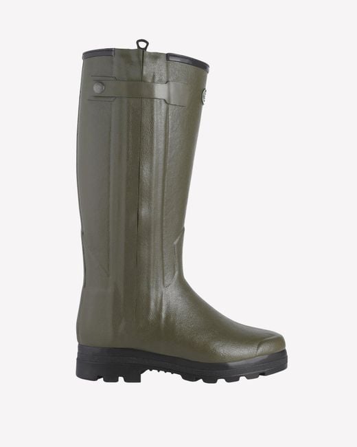 Le Chameau Green Chasseur Wool Lined Wellington Boot for men