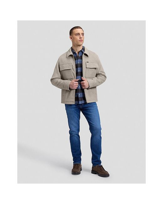Lee Jeans Gray Relaxed Utility Wool Jacket for men
