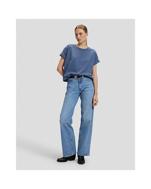Lee Jeans Blue Relaxed Cropped Tee