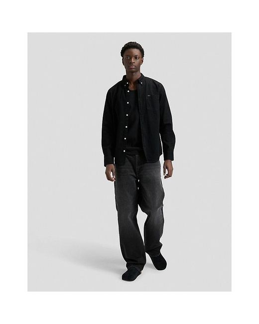 Lee Jeans Black Regular Lightweight Button Down Shirt for men