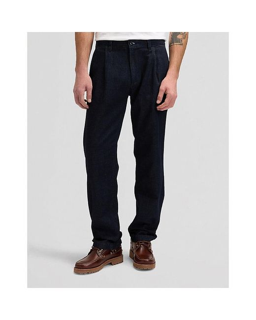 Lee Jeans Blue Relaxed Pleated Lightweight Chino Trousers Size 28X32 for men