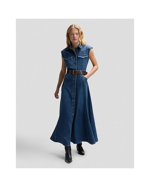 Lee Jeans Blue Regular Western Maxi Dress