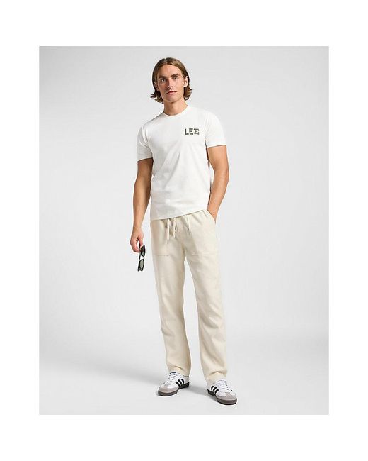 Lee Jeans White Regular Graphic Tee for men