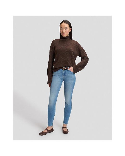 Lee Jeans Brown Relaxed High Neck Knit Sweater