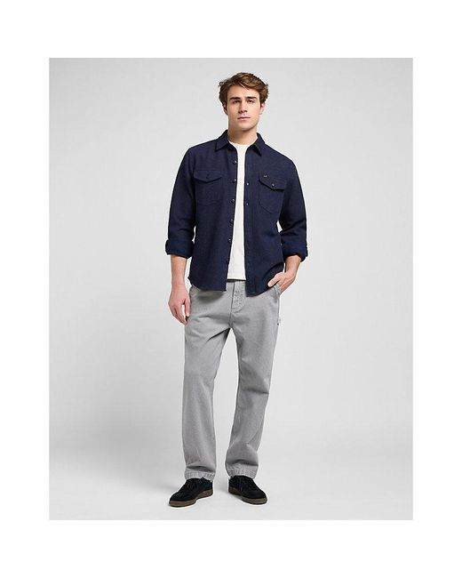 Lee Jeans Blue Workwear Relaxed Shirt for men