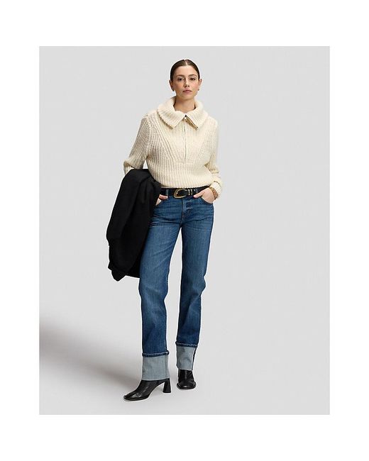 Lee Jeans Natural Relaxed Half Zip Knit Sweater