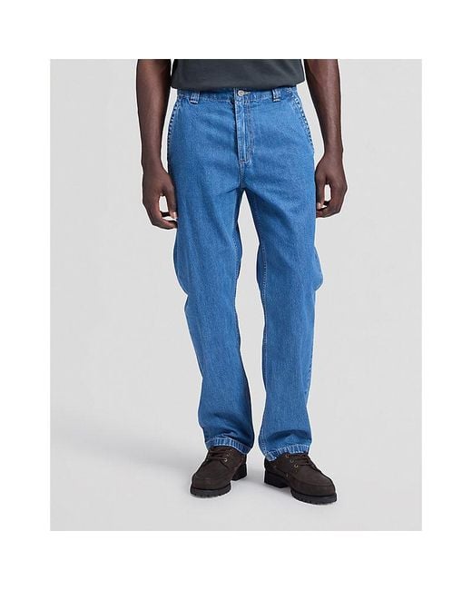 Lee Jeans Blue Workwear Loose Chino Trousers Size 28X32 for men
