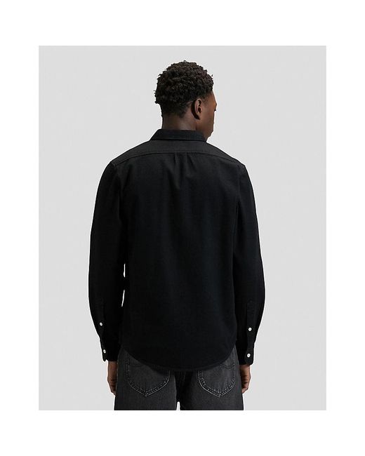 Lee Jeans Black Regular Lightweight Button Down Shirt for men