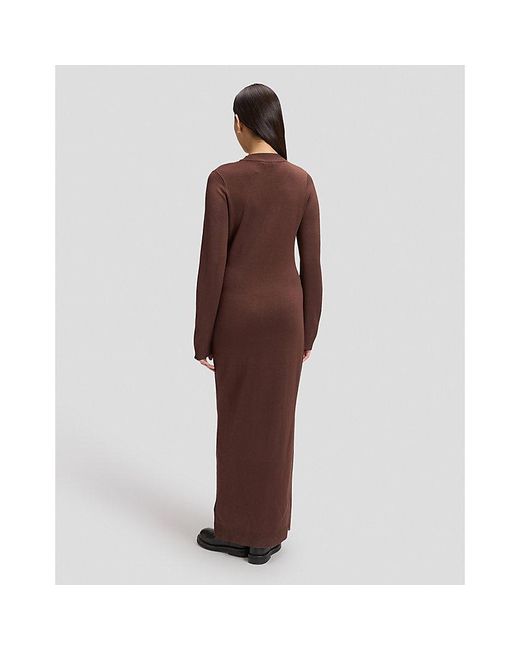 Lee Jeans Brown Regular Knitted Maxi Dress