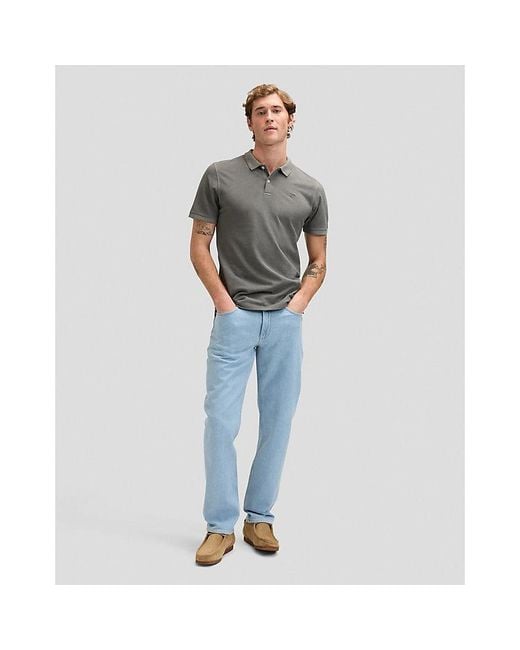 Lee Jeans Gray Regular Garment Dye Polo for men