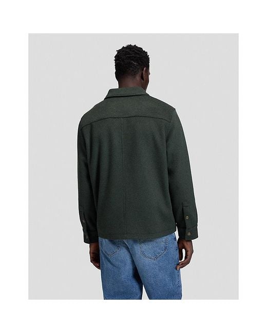 Lee Jeans Black Relaxed Utility Wool Jacket for men