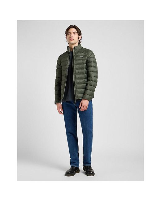 Lee Jeans Green Regular Stand Collar Puffer Jacket for men