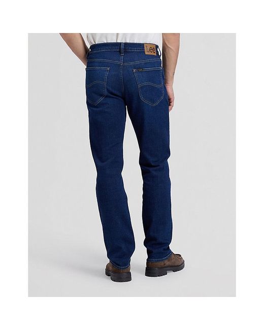 Lee Jeans Blue West Regular Straight Medium Stretch Jean Size 28X32 for men