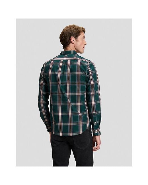 Lee Jeans Green Regular Lightweight Button Down Shirt for men