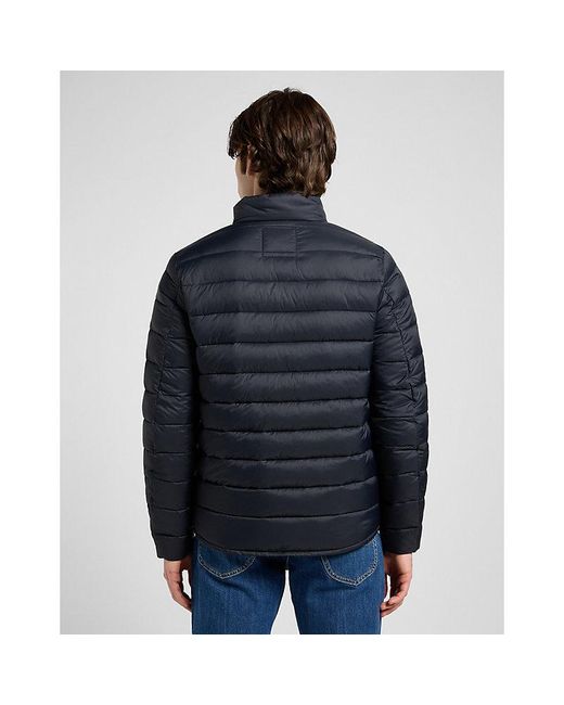 Lee Jeans Blue Regular Stand Collar Puffer Jacket for men
