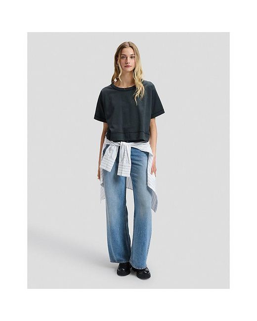 Lee Jeans Blue Relaxed Cropped Tee