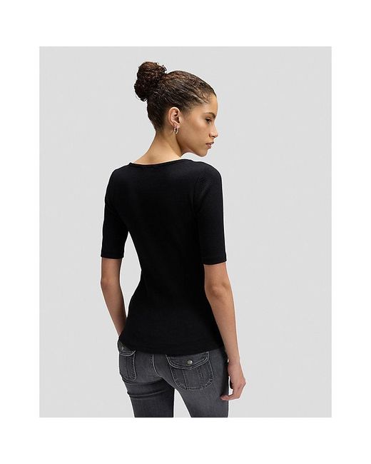 Lee Jeans Black Slim Squared Neck Tee