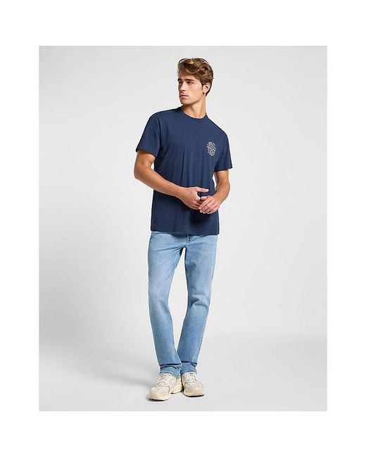Lee Jeans Blue Short Sve Relaxed Tee for men