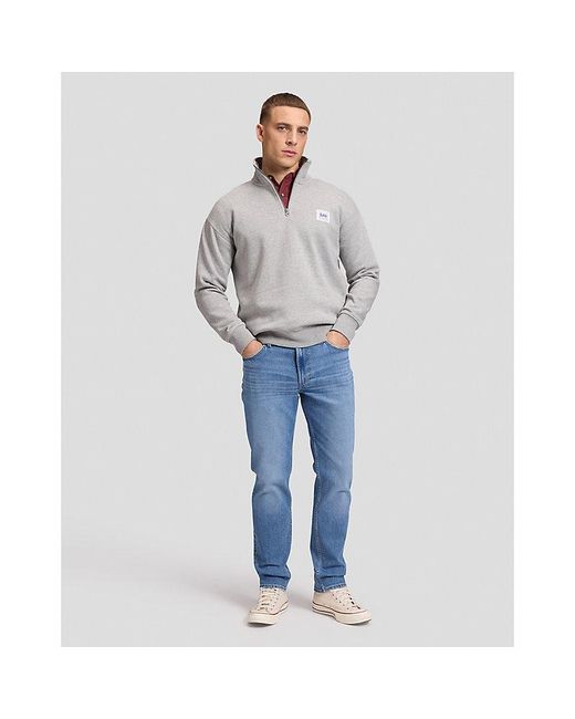Lee Jeans Gray Workwear Relaxed Half Zip Sweatshirt for men