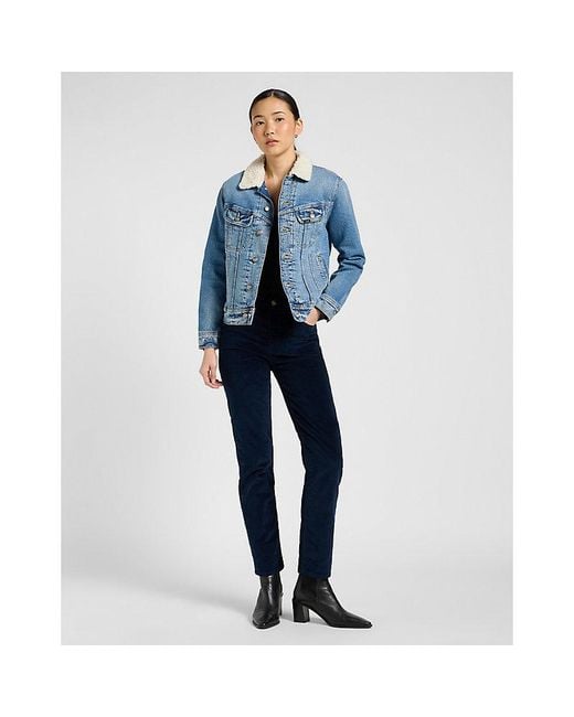 Lee Jeans Blue Regular Sherpa Rider Jacket