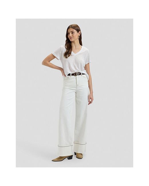 Lee Jeans White V Neck Regular Tee