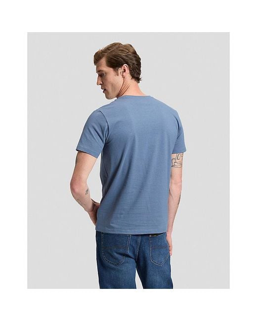 Lee Jeans Blue Regular Patch Logo Short Sve Tee for men
