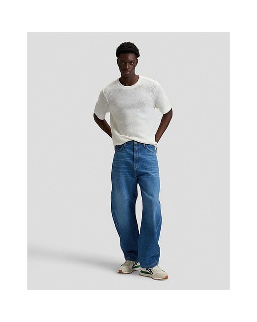 Lee Jeans Gray Relaxed Crochet Crew-Neck Tee for men