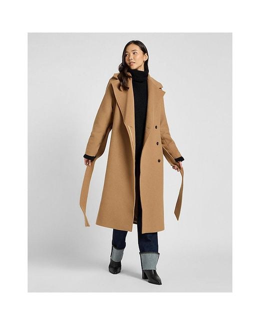 Lee Jeans Natural Relaxed Long Wool Coat