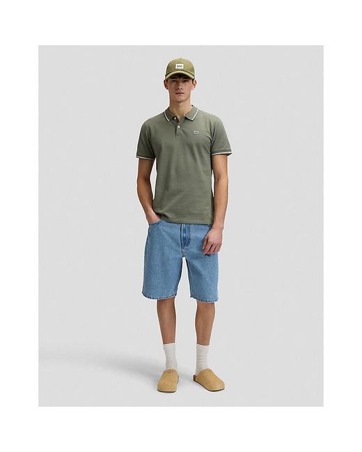 Lee Jeans Green Regular Pique Polo for men