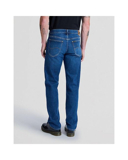 Lee Jeans Blue Daren Regular Straight Medium Stretch Jean Size 28X32 for men
