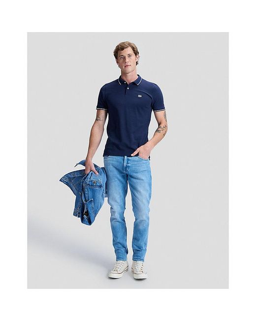 Lee Jeans Blue Regular Pique Polo for men