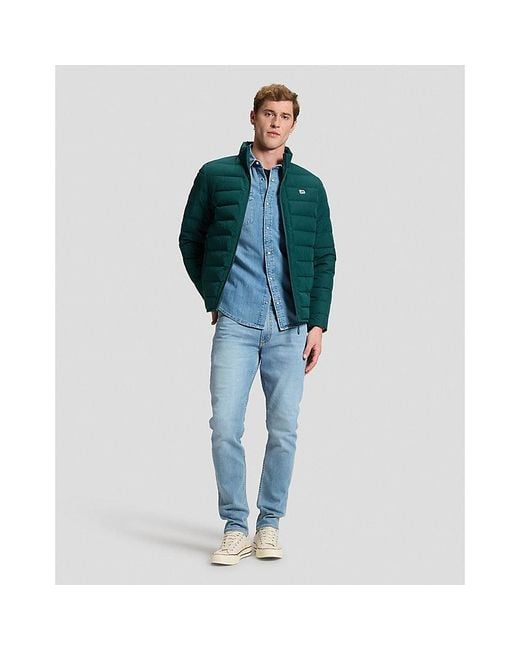 Lee Jeans Green Regular Stand Collar Puffer Jacket for men