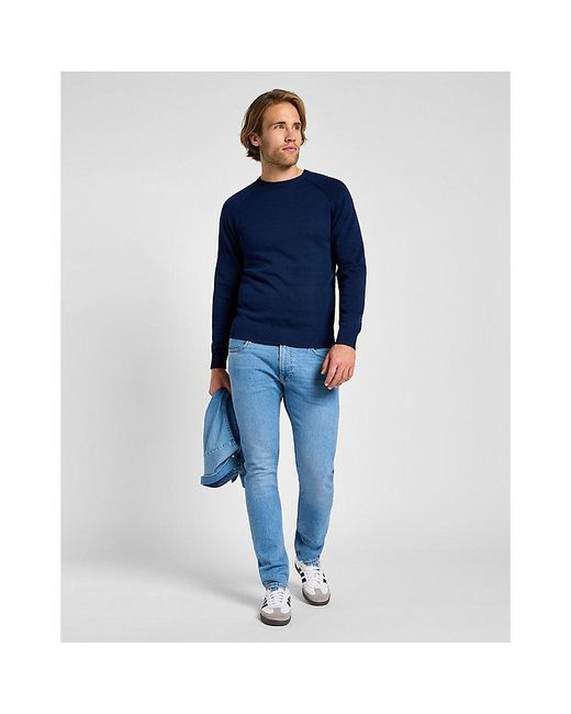 Lee Jeans Blue Regular Clean Raglan Sweater for men
