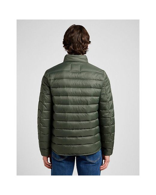Lee Jeans Green Regular Stand Collar Puffer Jacket for men