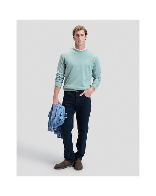Lee Jeans Blue Regular Patch Crew Sweatshirt for men