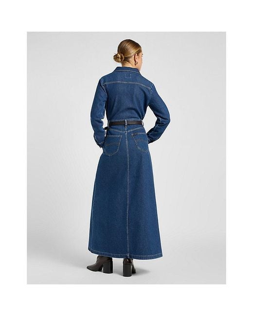 Lee Jeans Blue Maxi Denim Utility Dress