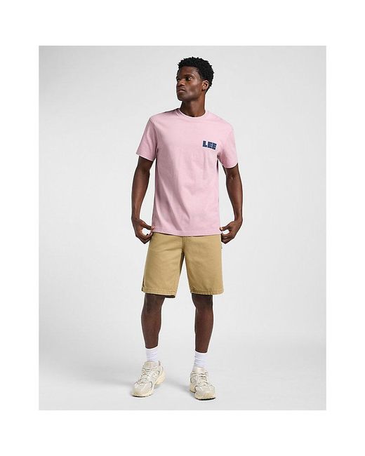 Lee Jeans Pink Workwear Relaxed Graphic Tee for men